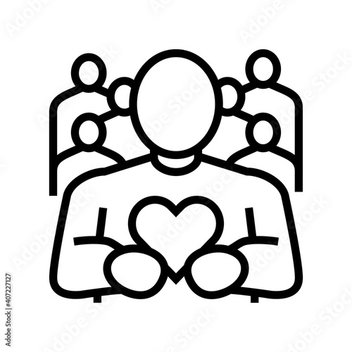 love people value line icon vector. love people value sign. isolated contour symbol black illustration