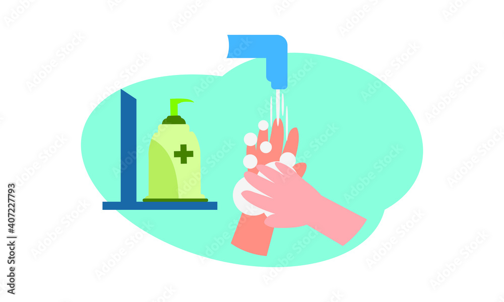 Washing hand for coronavirus prevention,COVID-19 prevention,Vector illustration. Washing hand for coronavirus prevention,COVID-19 prevention,Vector illustration.