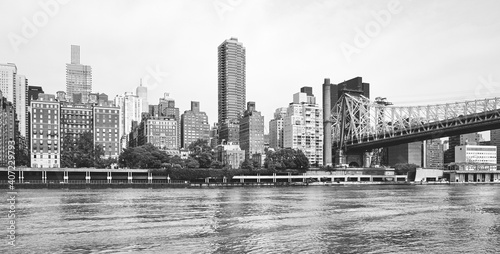 Manhattan seen from Roosevelt Island, New York City, US.