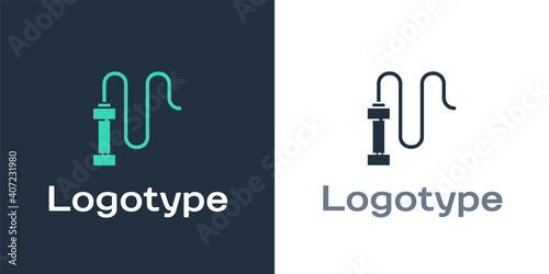 Logotype Braided leather whip icon isolated on white background. Logo design template element. Vector.