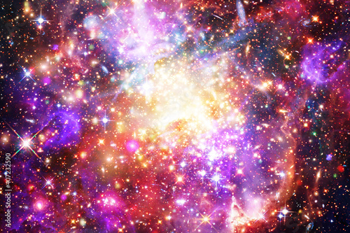 Fototapeta Naklejka Na Ścianę i Meble -  Colorful starry outer space background. The elements of this image furnished by NASA.