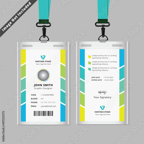 Stylish colorful ID Card Design Template