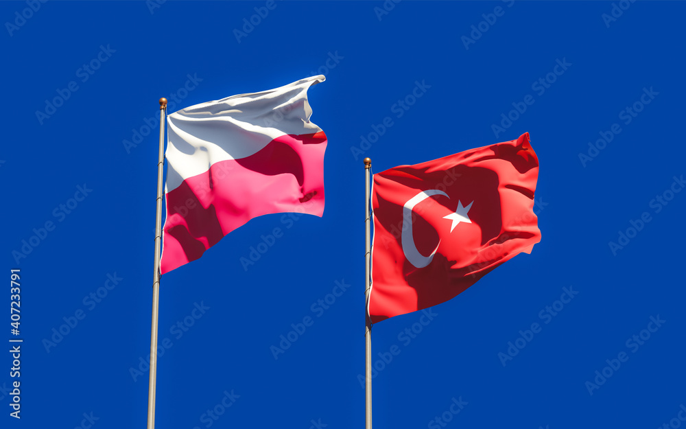 Flags of Poland and Turkey. Flags of Poland and Turkey.