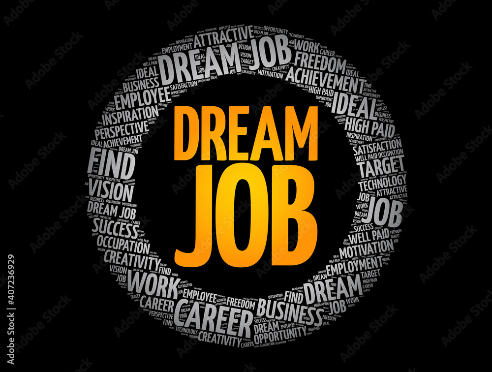 Fototapeta premium Dream job word cloud, business concept background