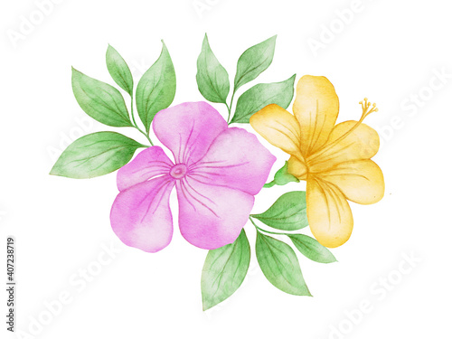 Watercolor Flowers. You can use this file to print on greeting cards, frames, mugs, shopping bags, wall art, phone boxes, wedding invitations, stickers, decorations, and t-shirts © PurMoon