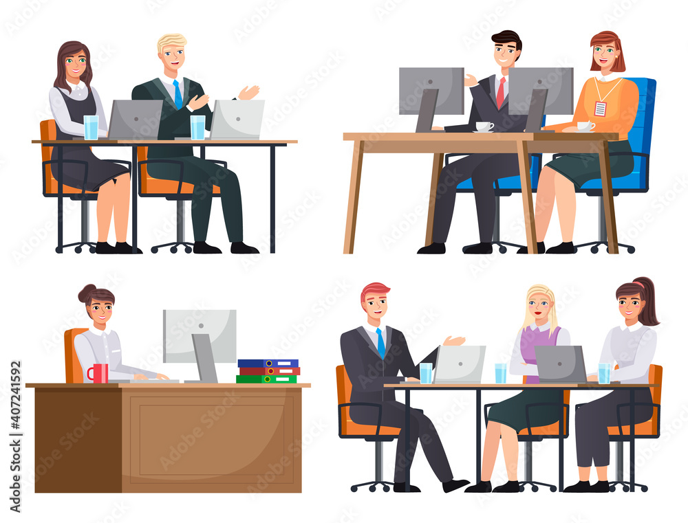 Office staff, work and communication. Head and subordinates. Various workers, managers team. Top managers employees of different levels. Office workers. Co-workers. Colleagues discuss project teamwork Office staff, work and communication. Head and subordinates. Various workers, managers team. Top managers employees of different levels. Office workers. Co-workers. Colleagues discuss project teamwork