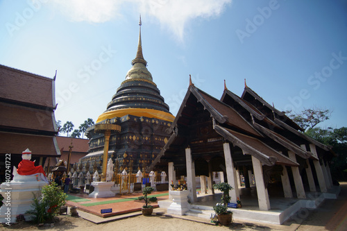 Ancient temple and old pagoda at Wat Phrathat Lampang Luang ,Lampang ,Thailand
