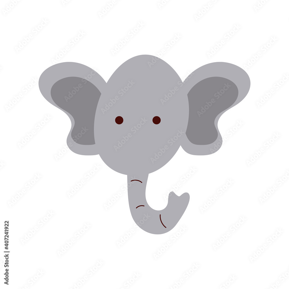 cute elephant little animal head character cute elephant little animal head character