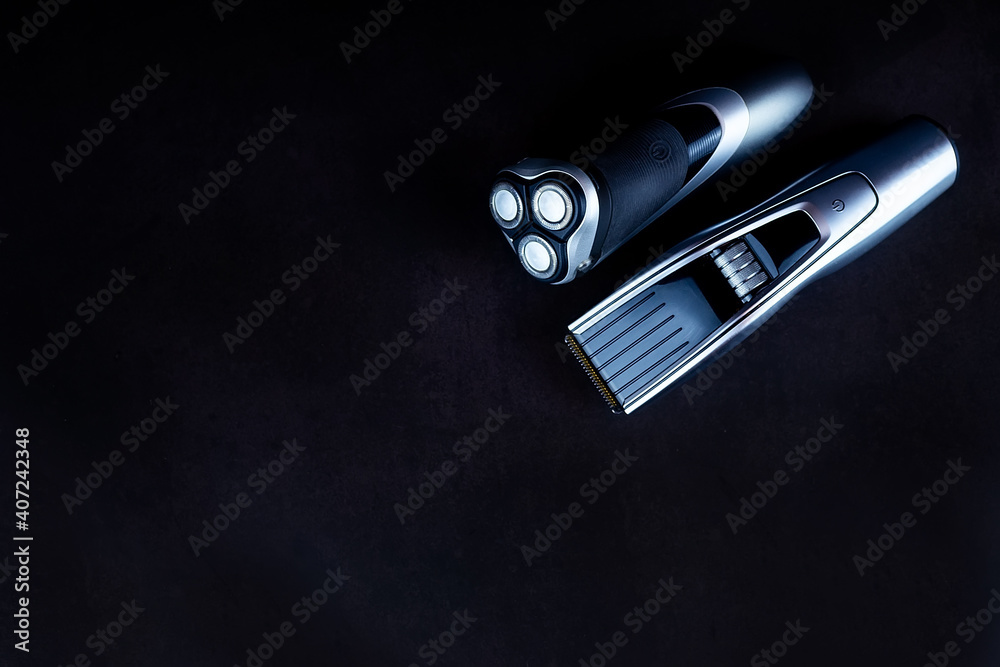 hair clipper black background.