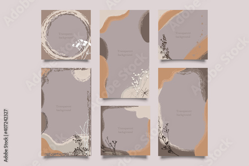 A set of boho-style backgrounds for Instagram stories