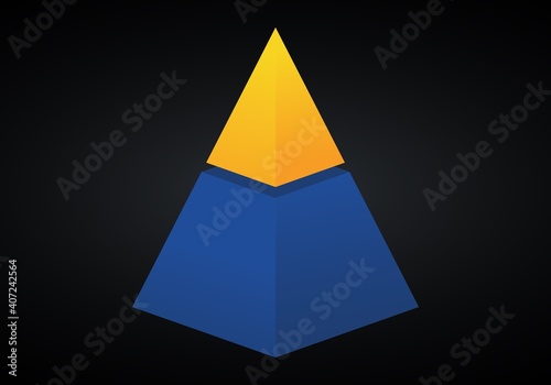 Vector 3d pyramid infographic. Business progress infographics concept with 2 options.