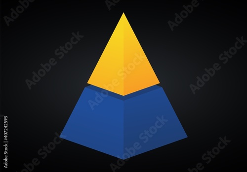 Vector 3d pyramid infographic. Business progress infographics concept with 2 options.