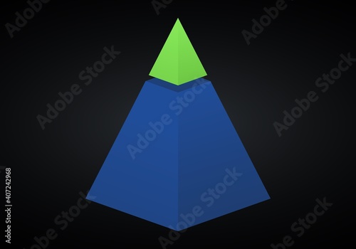 Vector 3d pyramid infographic. Business progress infographics concept with 2 options.