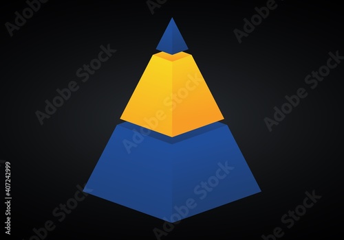 Vector 3d pyramid infographic. Business progress infographics concept with 3 options.