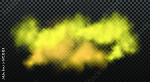 Green stink bad smell, smoke or poison gases,chemical toxic vapour.Vector realistic set of stench breath or sweat odor isolated on transparent checkered background.
