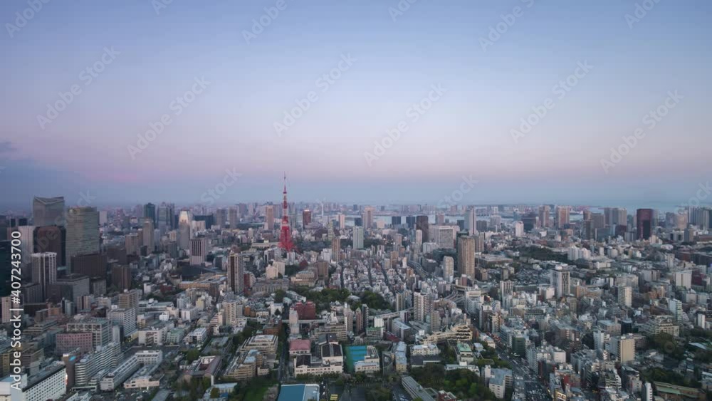 4K.Time lapse Modern and beautiful views of the city of Tokyo Japan