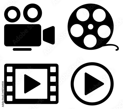 Cinema icons. Video icon set. Vector