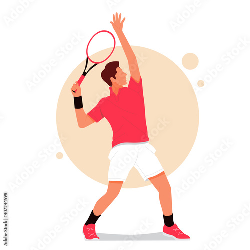 portrait of a man playing tennis illustration