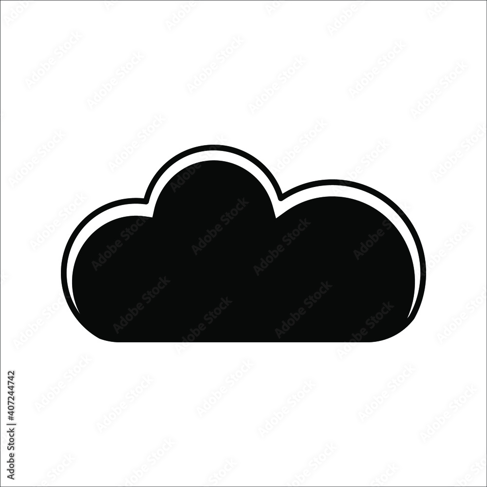 black cloud icon on white background black cloud icon on white background