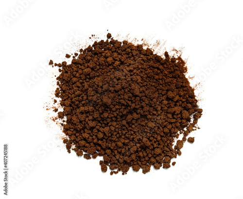 Instant coffee powder isolated on white background