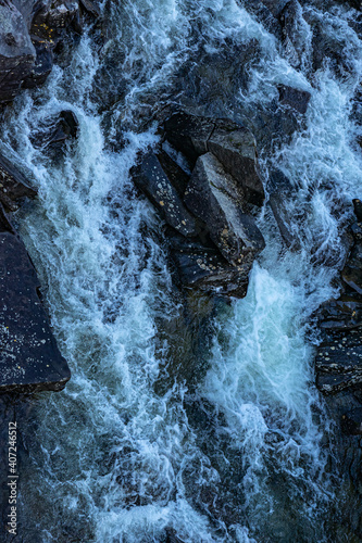 Waterfalls at the canyon near Gorsabrua in Norway © Fridimedia