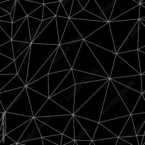 Vector seamless background. Triangulation. Polygonal mesh. Spider mesh. Loop texture.