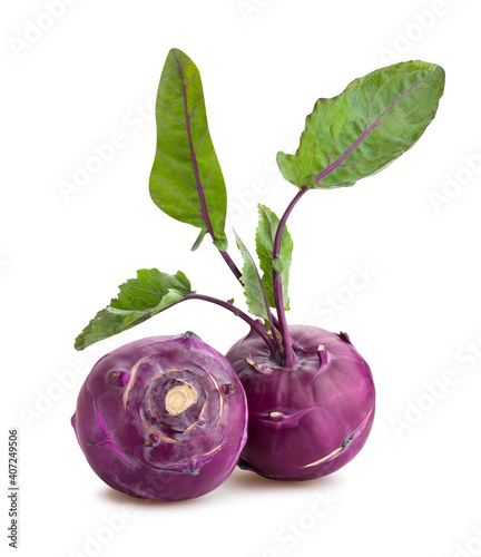 purple kohlrabi path isolated on white