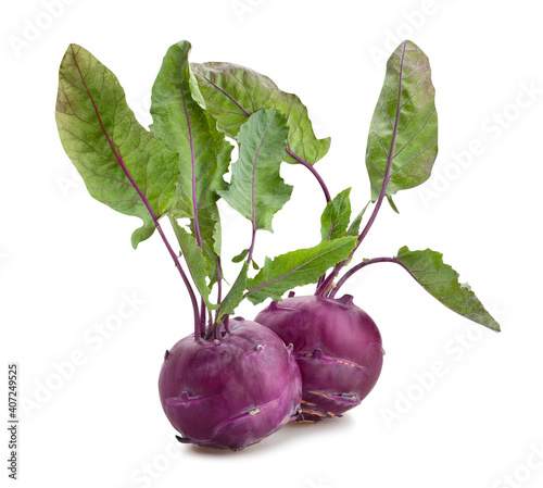 purple kohlrabi path isolated on white