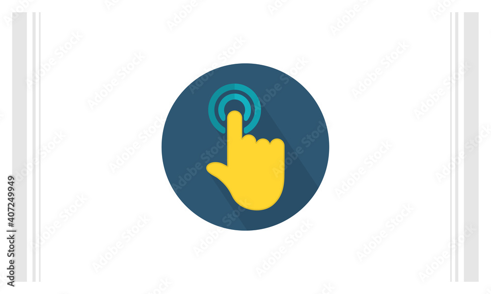 Obraz premium Touch flat icon vector template, Technology design icon concepts, Creative design