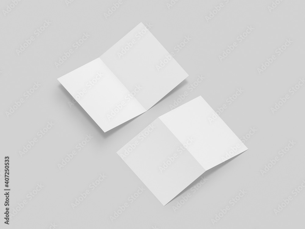 3D Illustration. Squareleaflet brochure mockup isolated 3D Illustration. Squareleaflet brochure mockup isolated