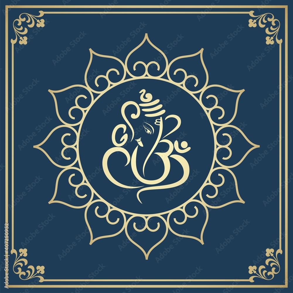 Fototapeta premium Ganesha, wedding card, royal Rajasthan, India