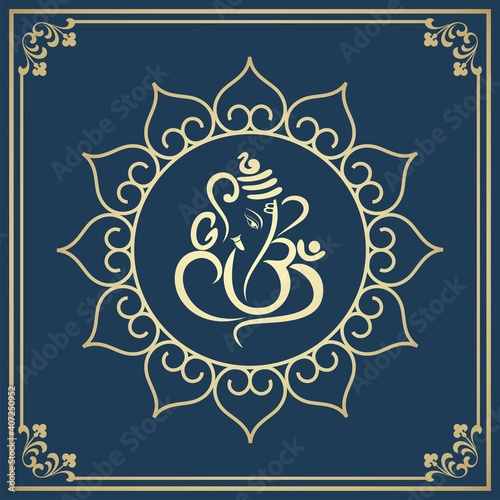Ganesha, wedding card, royal Rajasthan, India	