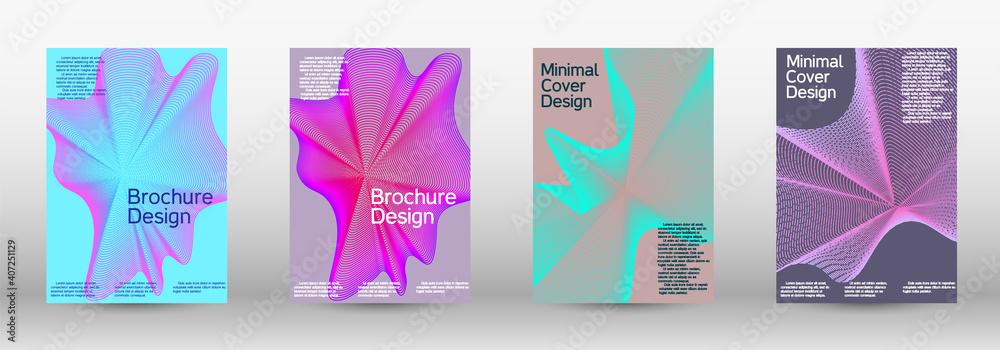 Minimum vector coverage. A set of modern abstract covers. Future futuristic template with abstract current forms for banner design, poster, booklet, report, journal.