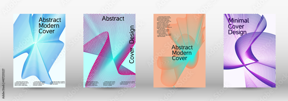 Modern design template. A set of modern abstract covers. Creative backgrounds from abstract lines to create a fashionable abstract cover, banner, poster, booklet.