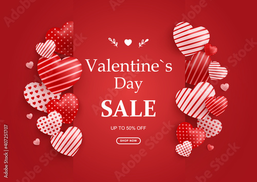 Valentines Day sale banner. valentines day sale design