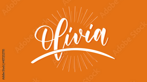 Olivia Name Vector Typography with Burst