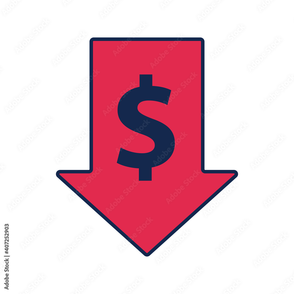 arrow with dollar money symbol flat style icon arrow with dollar money symbol flat style icon