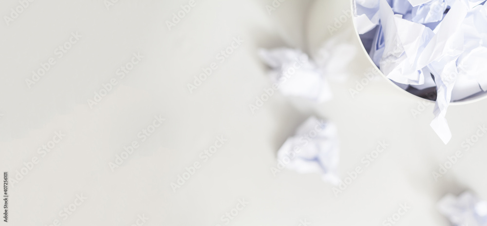 Bulging paper trash cans waiting to be emptied chaos tidying up ...