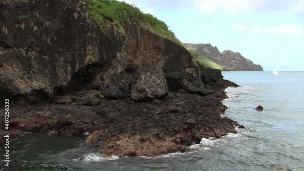 Rocky shore of Nuku Hiva, Marquesas Islands, French Polynesia. Rocky shore of Nuku Hiva, Marquesas Islands, French Polynesia.