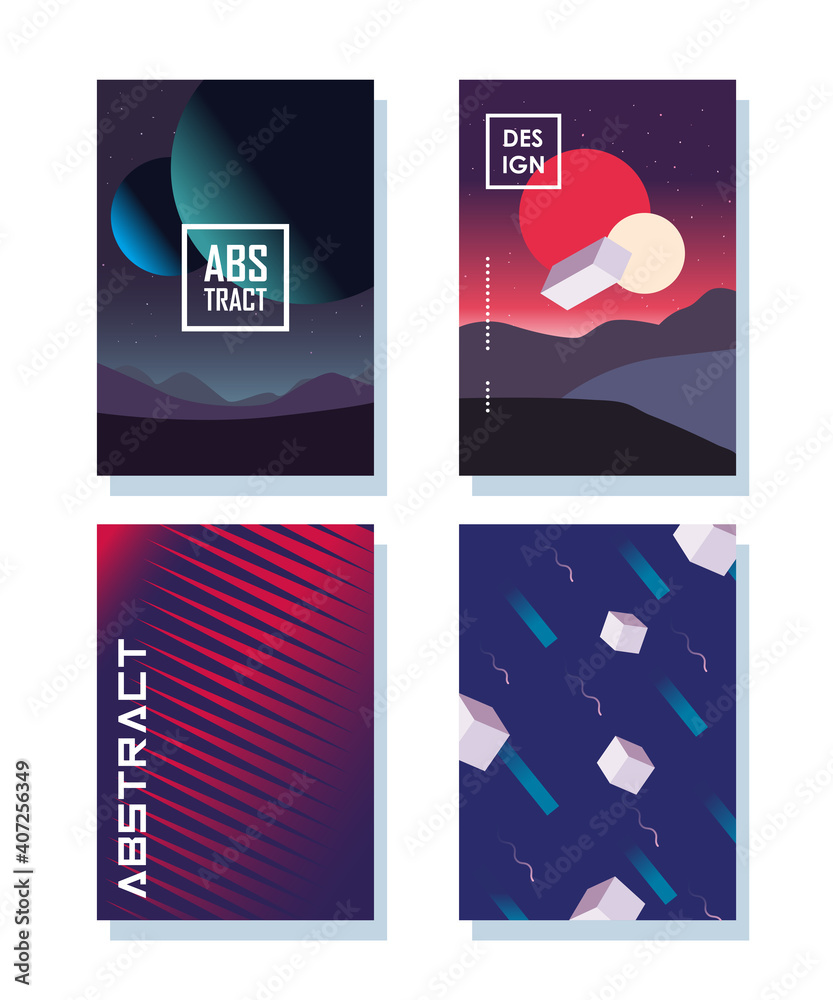 Abstract backgrounds icon bundle designs