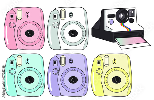 Classic Retro Cameras Vector Set