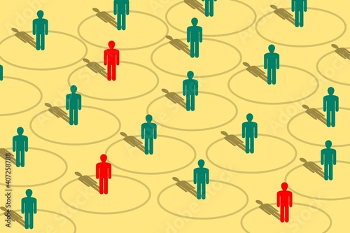 Simple social distancing illustration