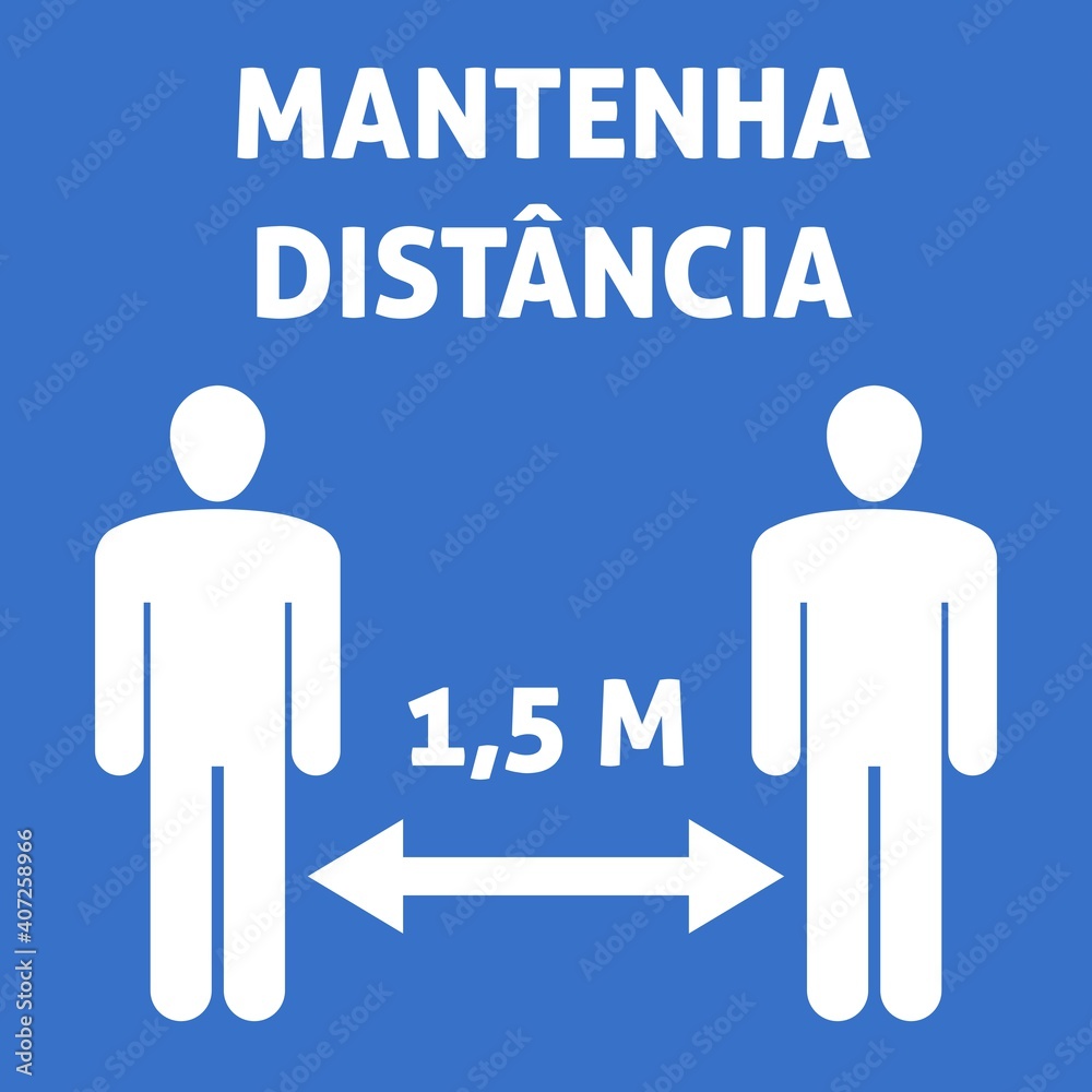 Portuguese language social distancing sign Portuguese language social distancing sign