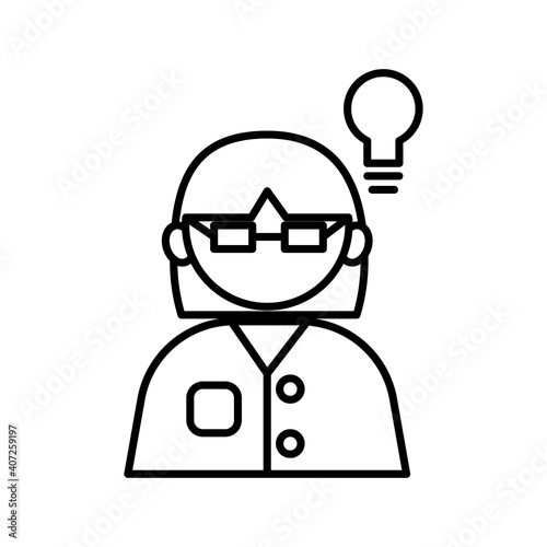 scientific profession worker avatar line style icon