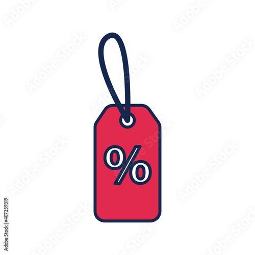 tag with percent symbol flat style icon