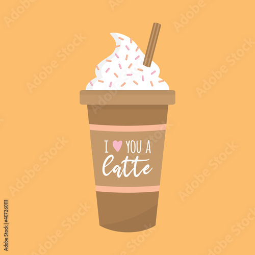 I love you a latte vector illustration