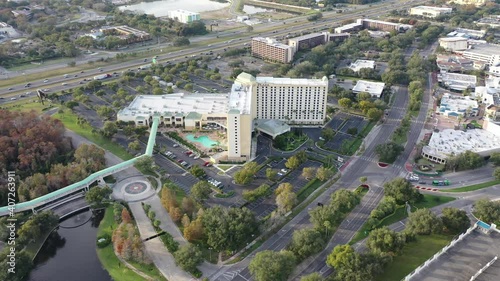 Orlando, Florida,  USA - July 15, 2020 : The Orange County Convention Center in Orlando, Florida. Shot during the COVID Pandemic in 2020.