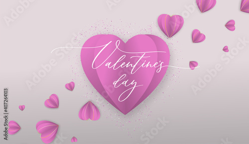Valentine's day sale background with paper hearts. For wallpaper, flyers, invitation, posters, brochure, banners.