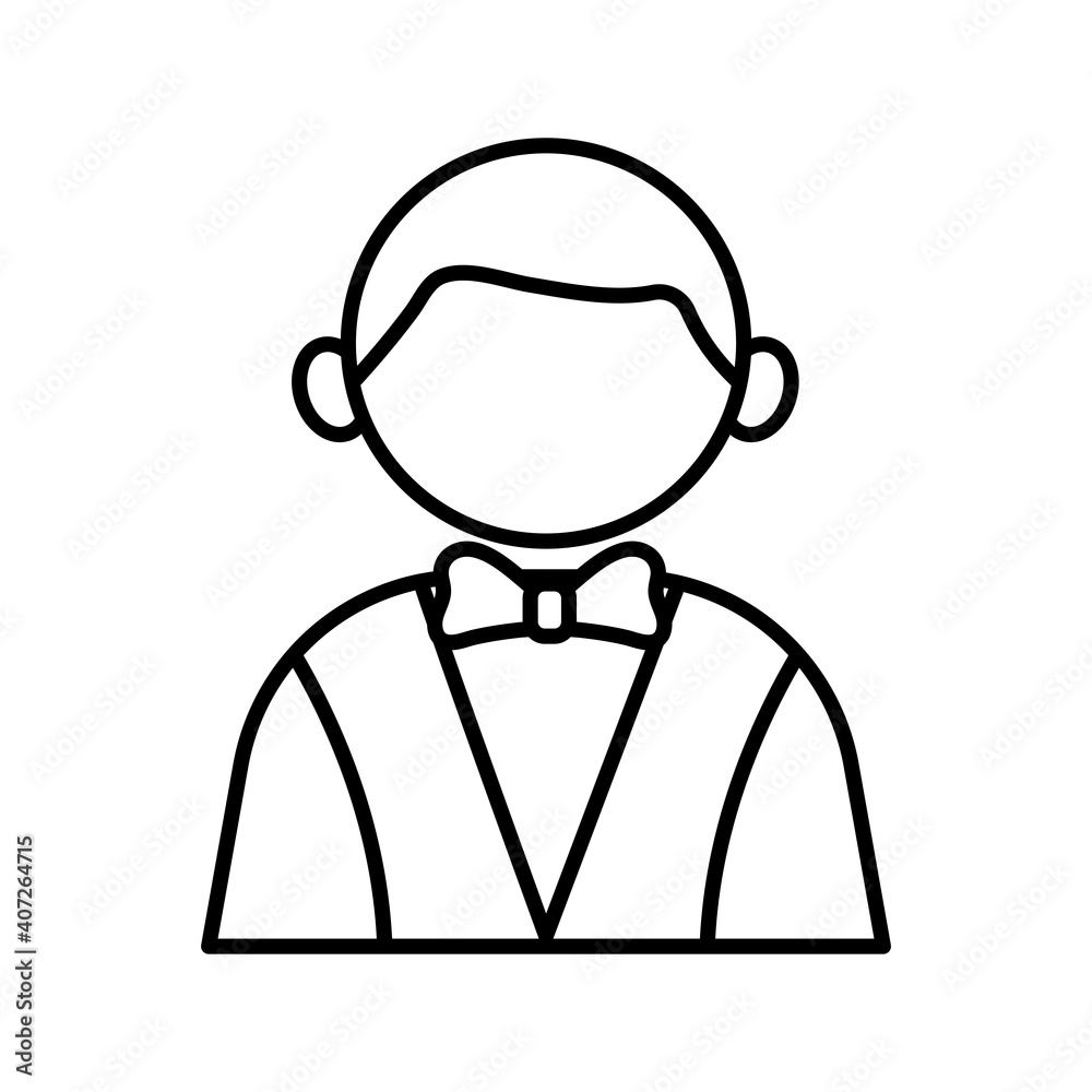 profession waiter worker avatar line style icon