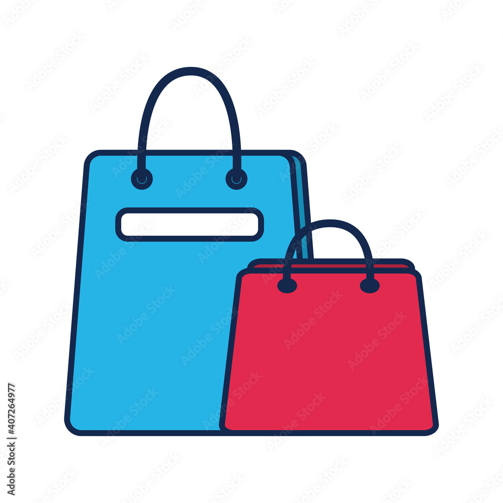 shopping bags flat style icons shopping bags flat style icons